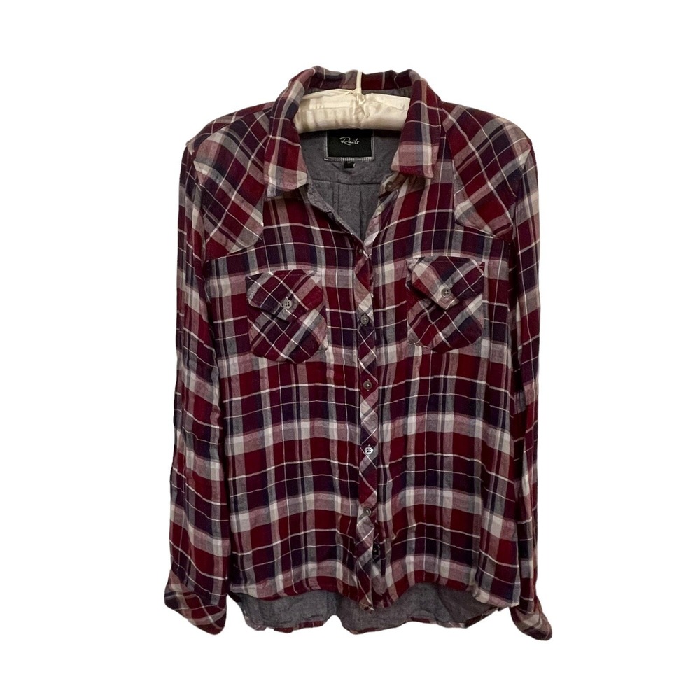 Rails‎ Purple Plaid Button Up M Indie Grunge Casual Layer Model Off Duty